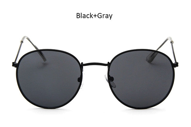 Classic Vintage Small Round Sunglasses Retro Men Women Brand Designer Metal Pink Mirror Sun Glasses