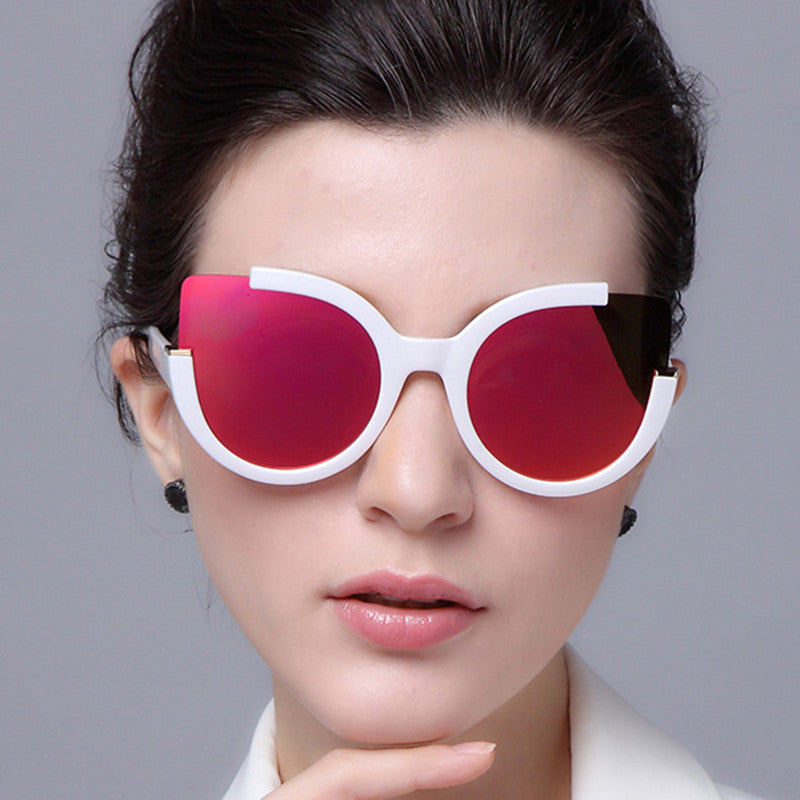 Round Shade Summer Fashion Sunglasses Women Vintage Brand Designer Cateye Sun Glasses For Ladies