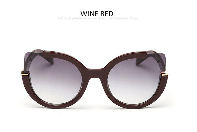 Round Shade Summer Fashion Sunglasses Women Vintage Brand Designer Cateye Sun Glasses For Ladies