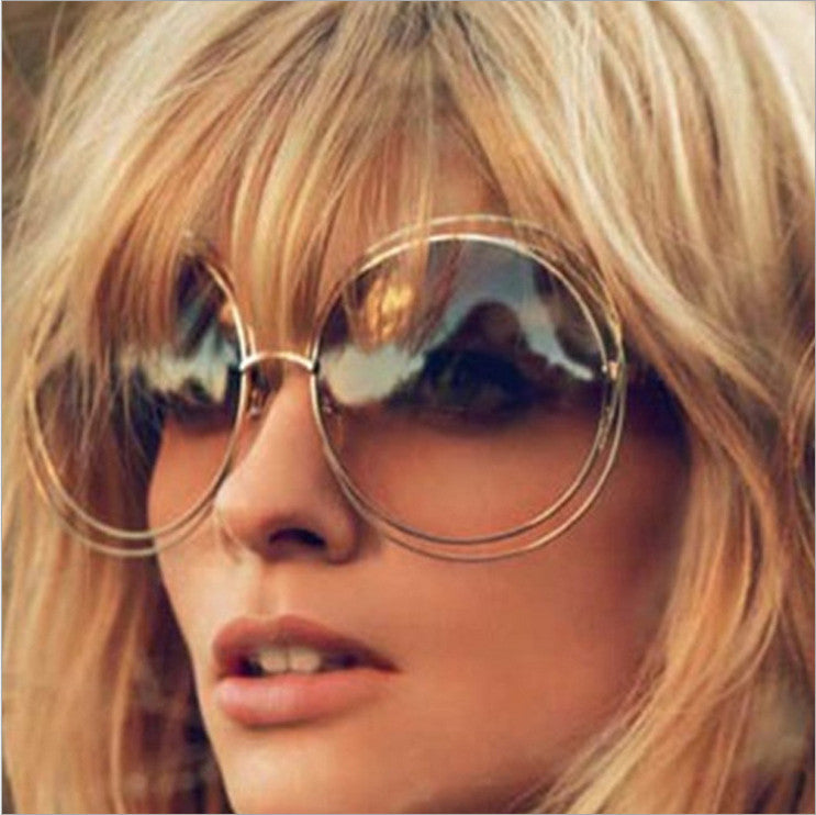 New big circle round frame sunglasses for women bicyclic female fashion personality Oculos Feminino oversized sun Glasses