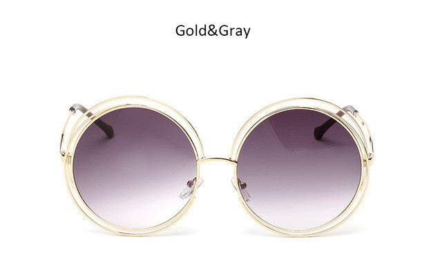 New big circle round frame sunglasses for women bicyclic female fashion personality Oculos Feminino oversized sun Glasses