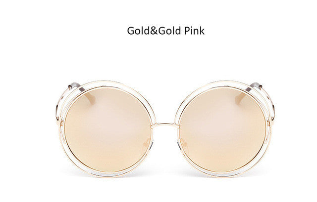New big circle round frame sunglasses for women bicyclic female fashion personality Oculos Feminino oversized sun Glasses