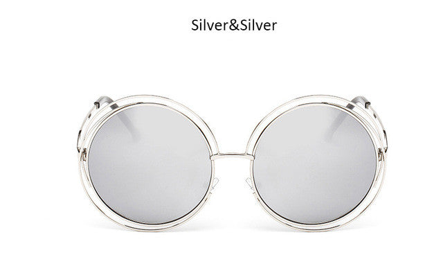 New big circle round frame sunglasses for women bicyclic female fashion personality Oculos Feminino oversized sun Glasses