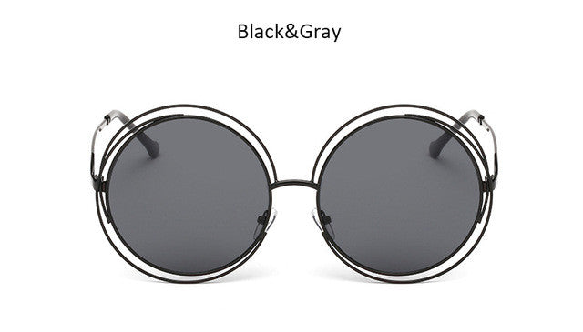 New big circle round frame sunglasses for women bicyclic female fashion personality Oculos Feminino oversized sun Glasses