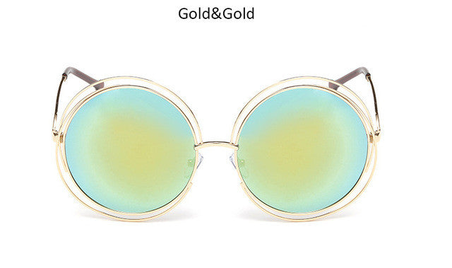New big circle round frame sunglasses for women bicyclic female fashion personality Oculos Feminino oversized sun Glasses