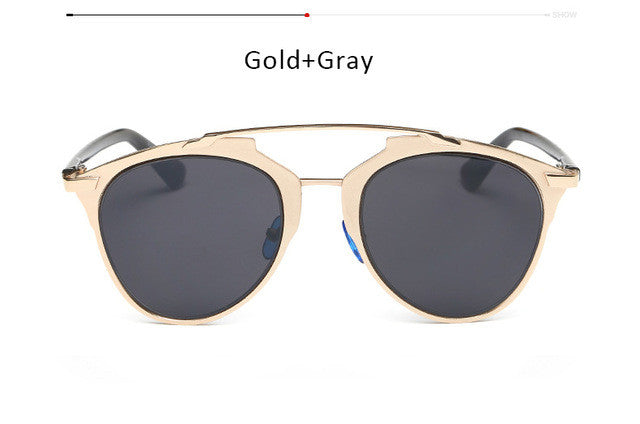 Fashion Classic Cat Eye Sunglasses Women Luxury Brand Designer Metal Frame Vintage Mirror Sun Glasses Female Oculos UV400