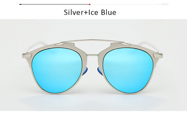 Fashion Classic Cat Eye Sunglasses Women Luxury Brand Designer Metal Frame Vintage Mirror Sun Glasses Female Oculos UV400