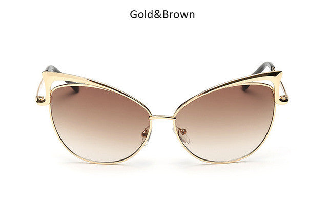 Vintage Cat Eye Women Sunglasses Fashion Ladies Cateye Mirror Sun Glasses