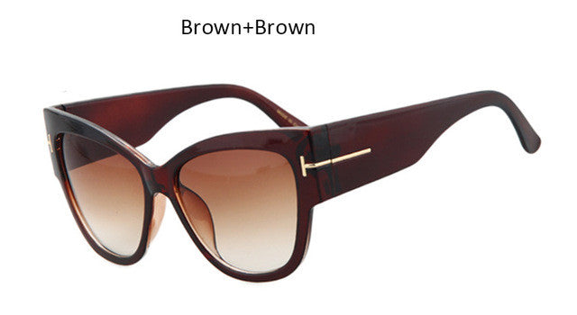 Brand Designer Fashion Women Oversized Cat Eye Sunglasses Ladies Large Size Cateye Gradient Sun Glasses UV400