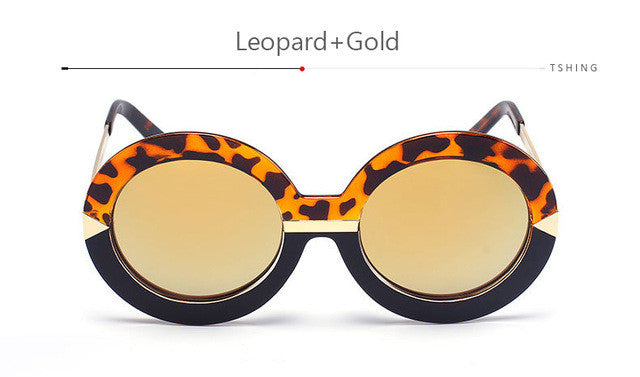 2017 New Brand Women Round Sunglasses Hollywood Pool Sea Blue Female Fashion Oversize Arrow Mirror Glasses Oculos UV400