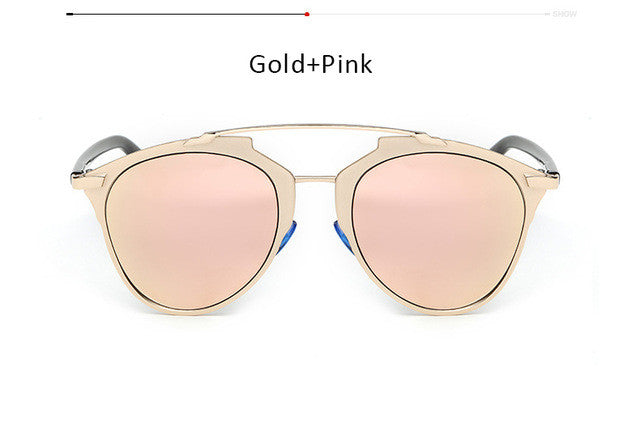 Fashion Cat Eye Sunglasses Women Brand Designer Metal Frame Vintage Mirror Cateye Sun Glasses FemaleUV400