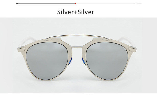 Fashion Cat Eye Sunglasses Women Brand Designer Metal Frame Vintage Mirror Cateye Sun Glasses FemaleUV400