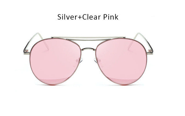 Clear Pink Aviation Sunglasses