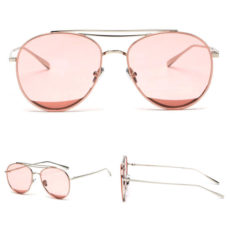 Clear Pink Aviation Sunglasses