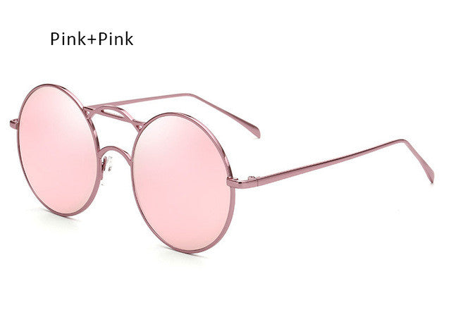 Mens Steampunk Round Sunglasses Women Circle Vintage Punk Style Coating Mirrored Sun Glasses For Male Female Oculos