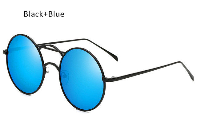Mens Steampunk Round Sunglasses Women Circle Vintage Punk Style Coating Mirrored Sun Glasses For Male Female Oculos