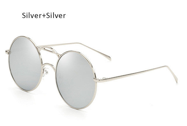 Mens Steampunk Round Sunglasses Women Circle Vintage Punk Style Coating Mirrored Sun Glasses For Male Female Oculos