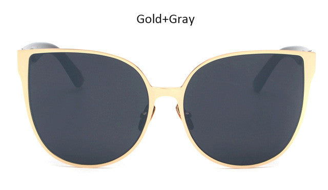 New Oversized Cat Eye Mirrored Sunglasses Women Fashion Shades Cateye Sun glasses Vintage Famale UV400