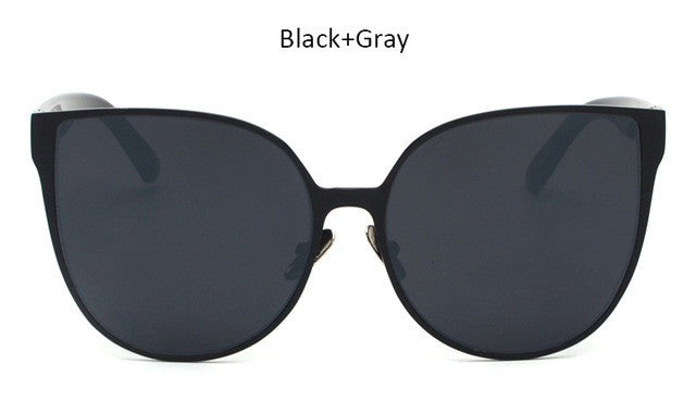 New Oversized Cat Eye Mirrored Sunglasses Women Fashion Shades Cateye Sun glasses Vintage Famale UV400