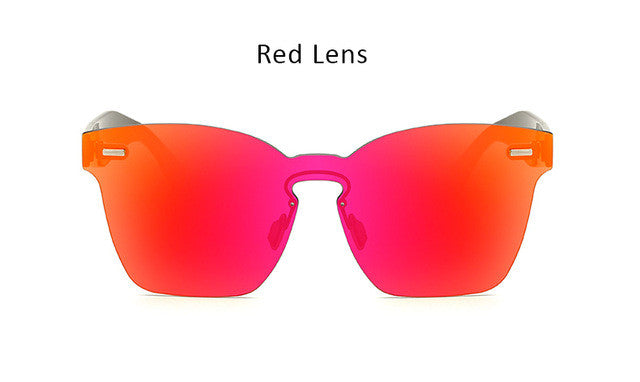 2017 New Clear Lens Rimless Square Sunglasses Women One Piece Lens Designer Mirror Sun Glasses UV400