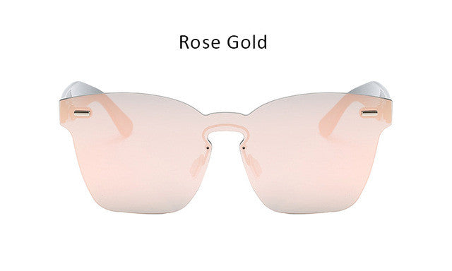 2017 New Clear Lens Rimless Square Sunglasses Women One Piece Lens Designer Mirror Sun Glasses UV400