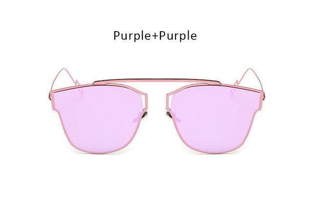 New Woman Brand Designer Cat Eye Sunglasses Fashion Rimless Women Cateye Metal Mirror Sunglasses Luxury Female