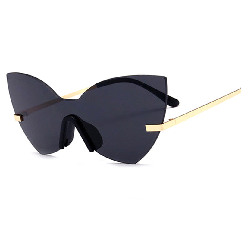 Cat Eye Sunglasses Women Fashion Brand One Piece Lens Coating Mirror Sun Glasses Female Eyewear