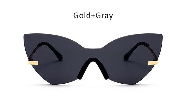 Cat Eye Sunglasses Women Fashion Brand One Piece Lens Coating Mirror Sun Glasses Female Eyewear