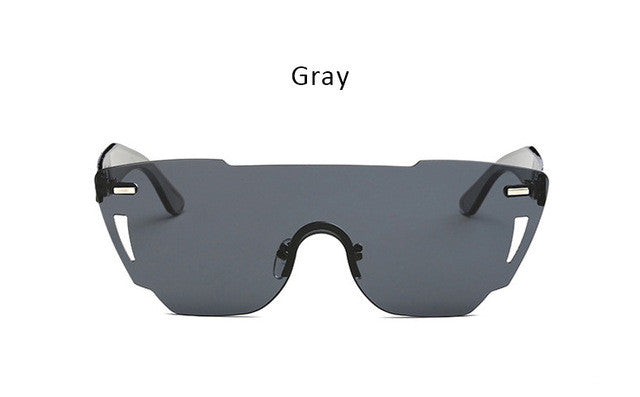 Candy Color Rimless Shield Sunglasses