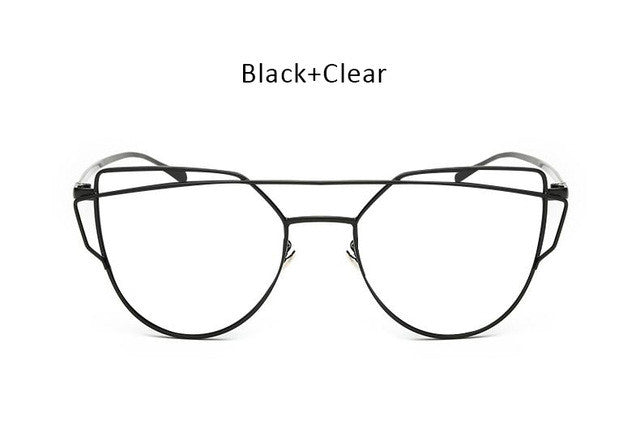 Fashion Ladies Ocean Cat Eye Sunglasses Women Clear Lens Optical Cateye Glasses Frame For Female Eyeglasses