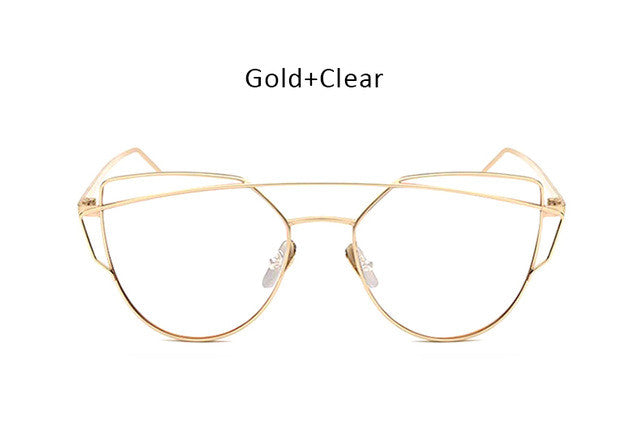 Fashion Ladies Ocean Cat Eye Sunglasses Women Clear Lens Optical Cateye Glasses Frame For Female Eyeglasses