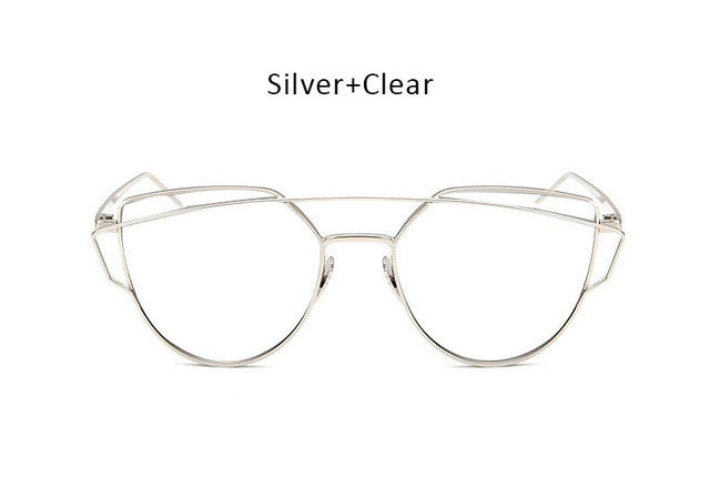 Fashion Ladies Ocean Cat Eye Sunglasses Women Clear Lens Optical Cateye Glasses Frame For Female Eyeglasses