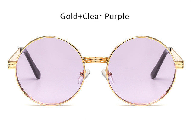 Vintage  Men Women Gothic Steampunk Round Sunglasses