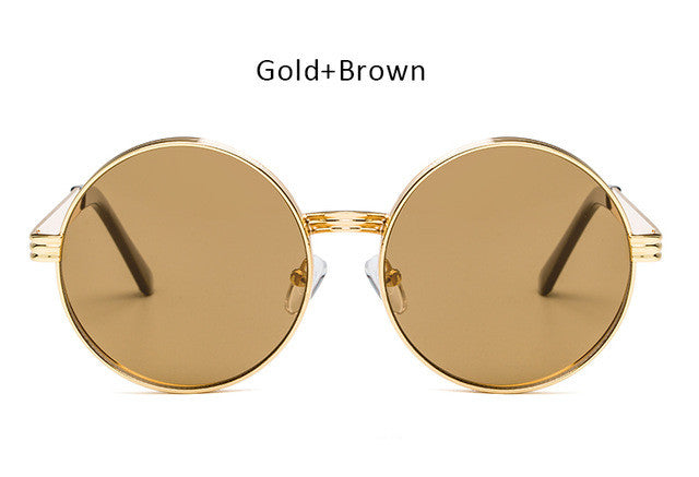 Vintage  Men Women Gothic Steampunk Round Sunglasses