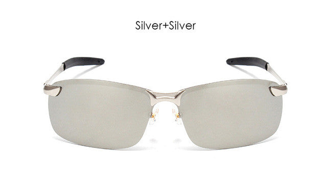 Male Night Vision Goggles Polarized Men's Sunglasses Brand Designer Rimless Driving Sun Glasses