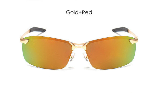 Male Night Vision Goggles Polarized Men's Sunglasses Brand Designer Rimless Driving Sun Glasses