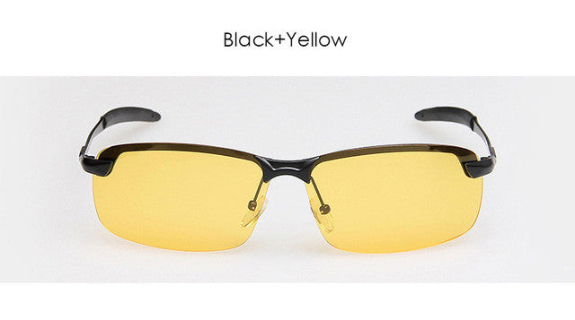 Male Night Vision Goggles Polarized Men's Sunglasses Brand Designer Rimless Driving Sun Glasses