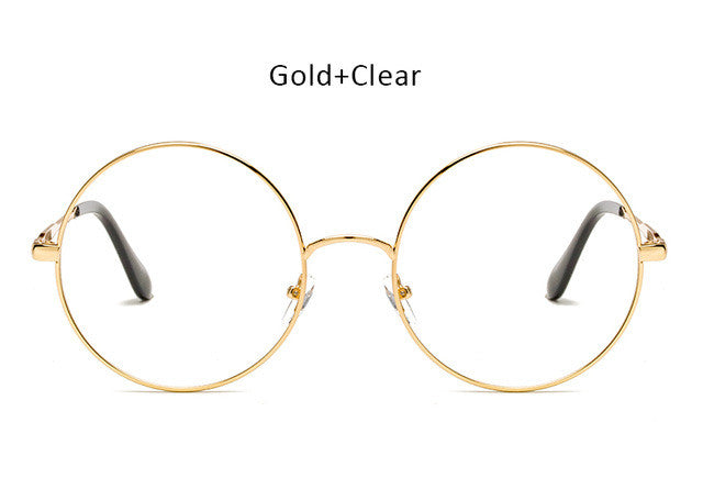 Oversized Round Sunglasses Women Vintage Metal Circle Wrap Sun Glasses