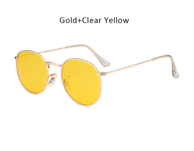 Women Men Vintage Small Round Sunglasses