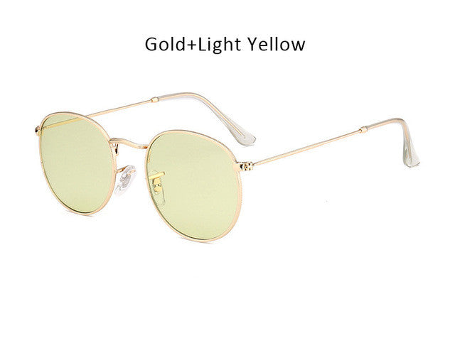 Women Men Vintage Small Round Sunglasses