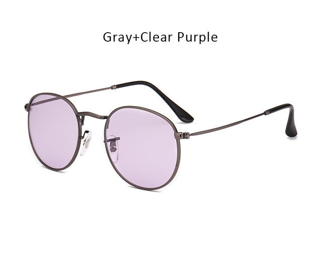 Women Men Vintage Small Round Sunglasses