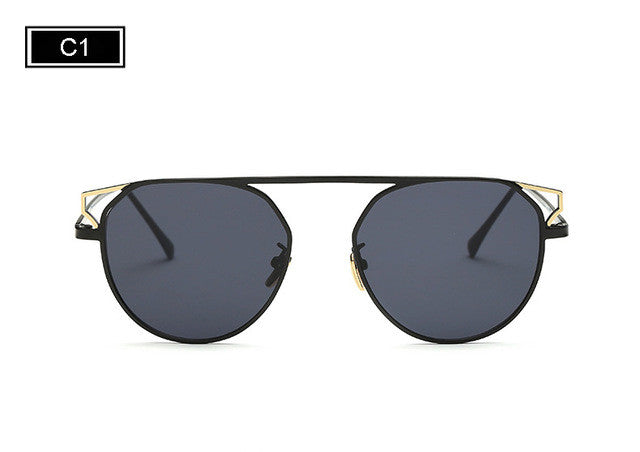 ROYAL GIRL Fashion Round Frame Cat's Eye Sunglasses Female Brand Designer Retro Sunglasses SS938