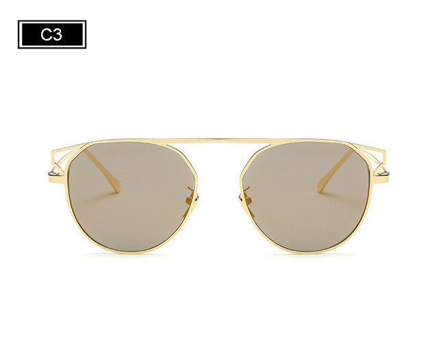 ROYAL GIRL Fashion Round Frame Cat's Eye Sunglasses Female Brand Designer Retro Sunglasses SS938