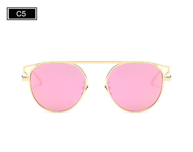 ROYAL GIRL Fashion Round Frame Cat's Eye Sunglasses Female Brand Designer Retro Sunglasses SS938