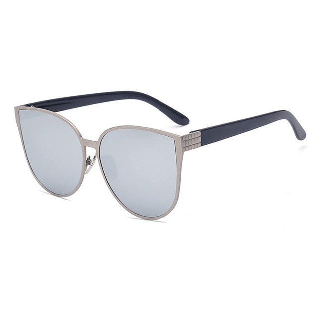 ROYAL GIRL Sunglasses Women Metal Frame Cat Eye Sunglasses Mirror  Oval Lens Brand Designer Fashion Ladies Sunglasses ss705