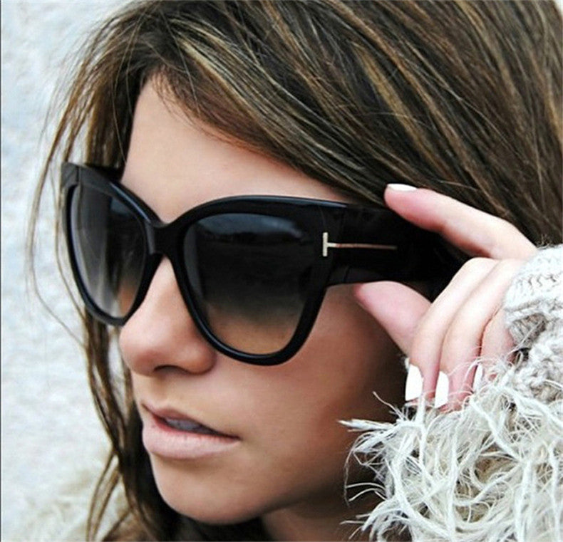 Brand Designer Fashion Women Oversized Cat Eye Sunglasses Ladies Large Size Cateye Gradient Sun Glasses UV400