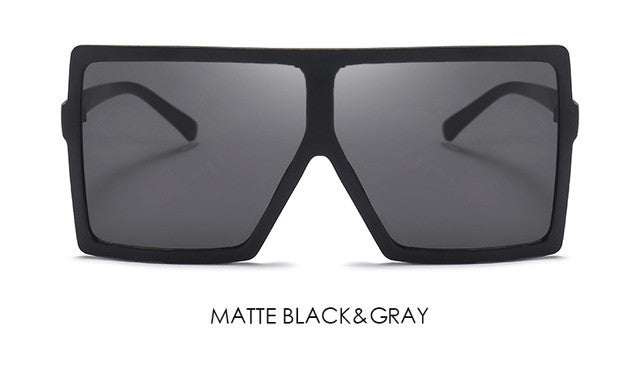 Oversized Square Sunglasses Women UV400 Vintage Brand Designer Large Size Mirror Sun Glasses For Female