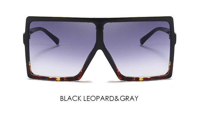 Oversized Square Sunglasses Women UV400 Vintage Brand Designer Large Size Mirror Sun Glasses For Female