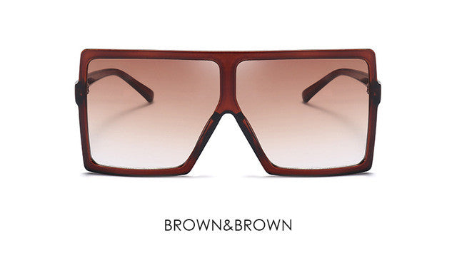 Oversized Square Sunglasses Women UV400 Vintage Brand Designer Large Size Mirror Sun Glasses For Female