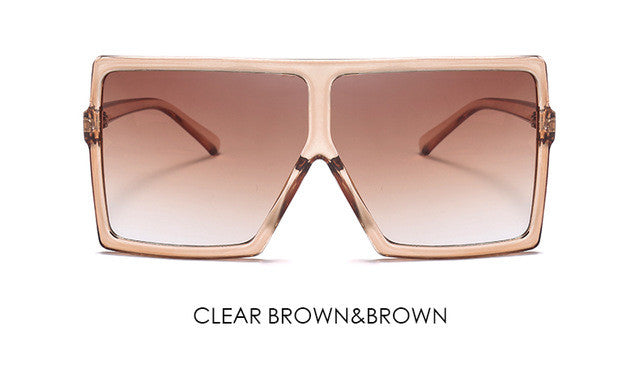 Oversized Square Sunglasses Women UV400 Vintage Brand Designer Large Size Mirror Sun Glasses For Female
